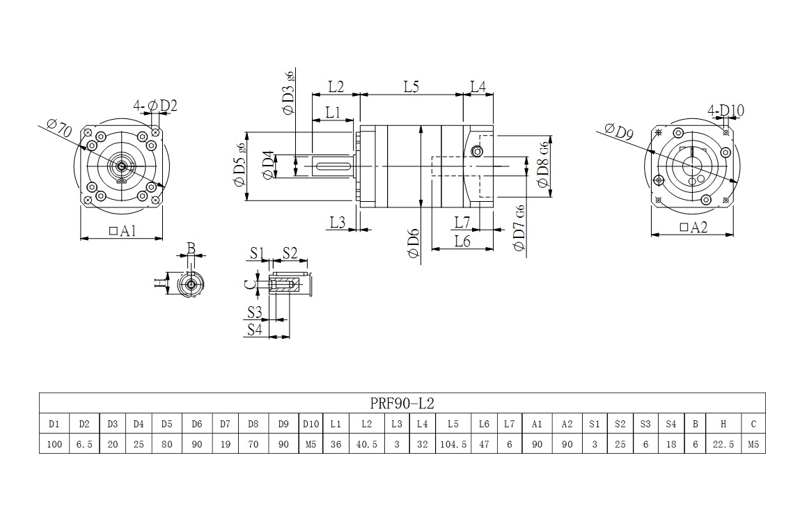 PRF90_L2系列伺服減速機圖紙