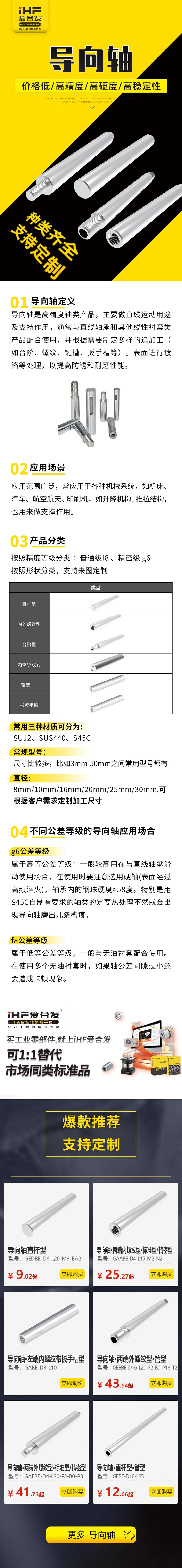 帶你30秒了解導向軸的產品分類，支持定制！